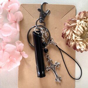 NEW HANDMADE CROSS SAFETY PROTECTION WHISTLE KEYCHAIN